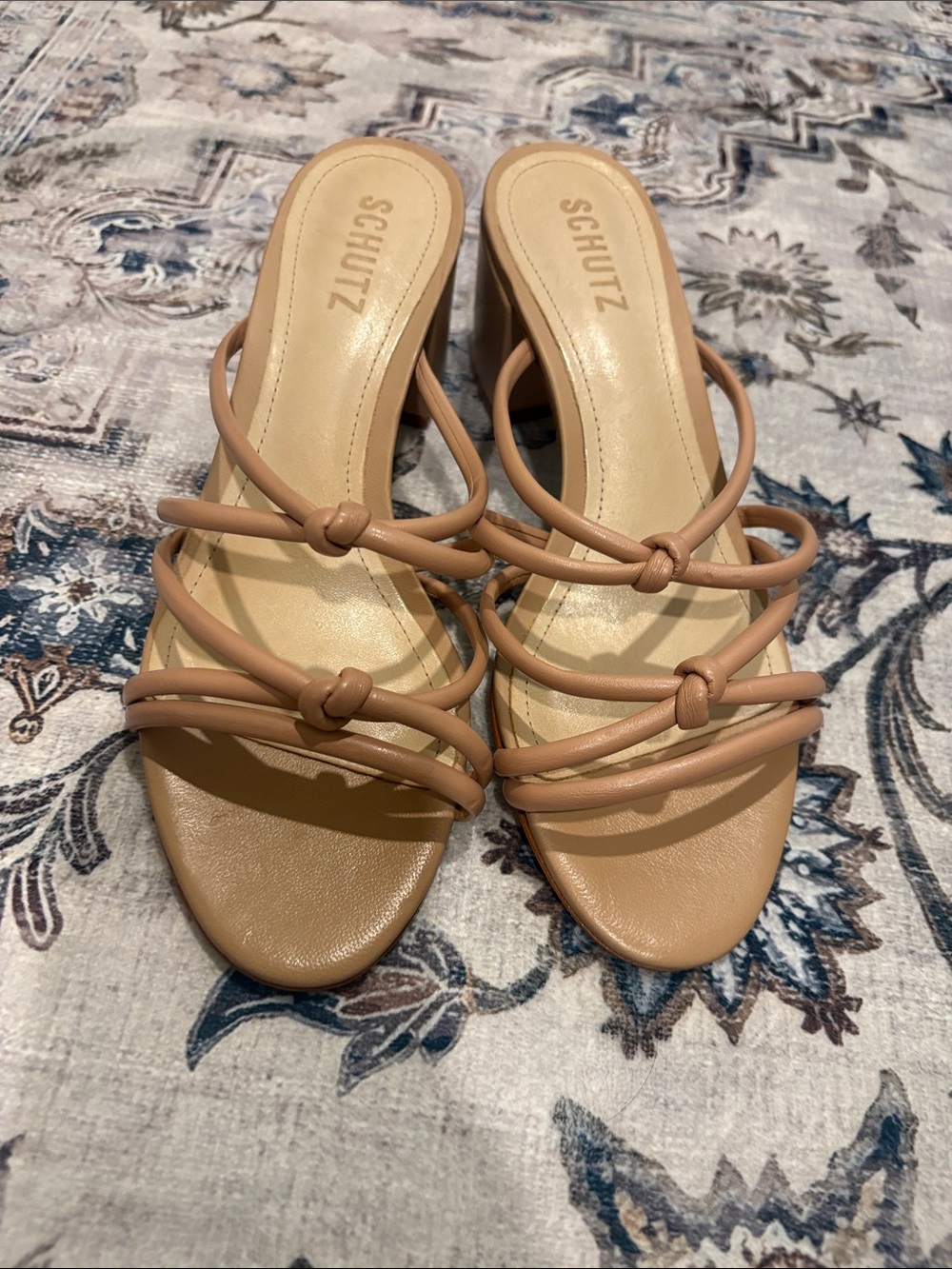 Schutz Nude strappy heels in size 6.5